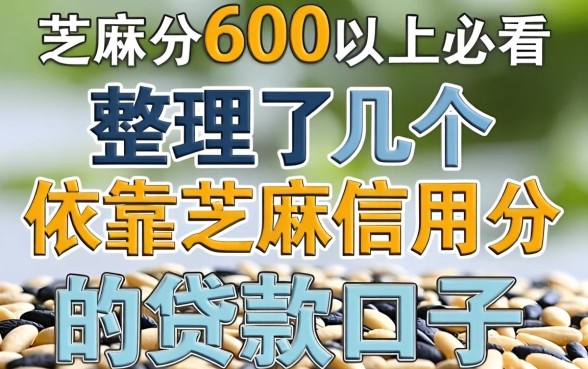芝麻分600以上必看，整理了几个依靠芝麻信用分的贷款口子