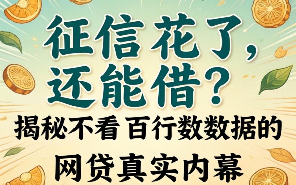 征信花了还能借？揭秘不看百行数据的网贷真实内幕