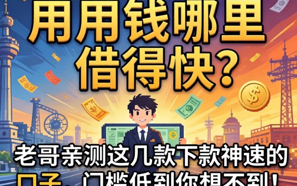 急用钱哪里借得快?老哥亲测这几款下款神速的口子,门槛低到你想不到!