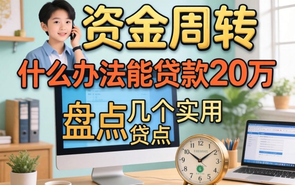 急需资金周转？什么办法能贷款20万，盘点几个实用的渠道
