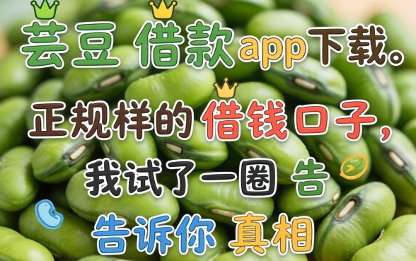 类似芸豆借款app下载一样正规的借钱口子，我试了一圈告诉你真相