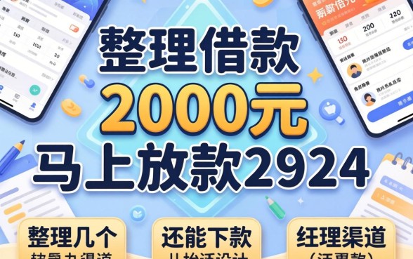 急需借款2000元马上放款2924,整理了几个还能下款的渠道