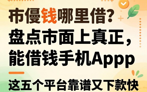 急需用钱哪里借?盘点市面上真正能借钱的手机app,这五个平台靠谱又下款快