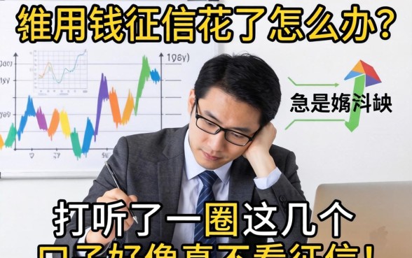 急用钱征信花了怎么办?打听了一圈,这几个口子好像真不看征信!