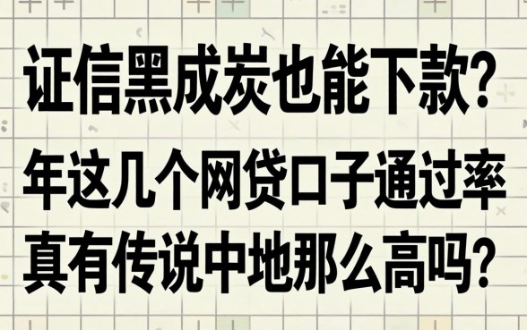 征信黑成炭也能下款？2026年这几个网贷口子通过率真有传说中那么高吗？