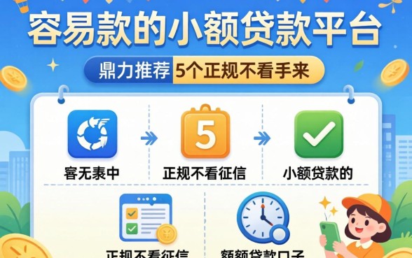 容易下款的小额贷款平台，鼎力推荐5个正规不看征信的小额贷款口子