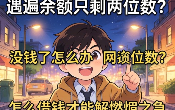 深夜翻遍余额只剩两位数？没钱了怎么办怎么借钱才能解燃眉之急？