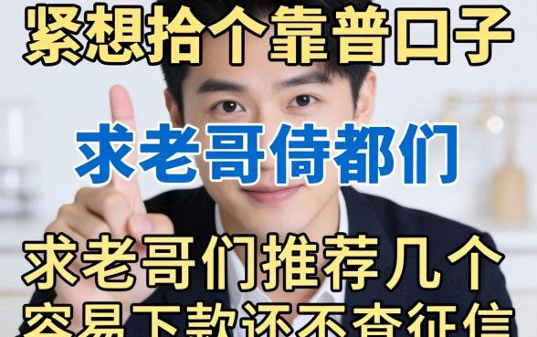 手头紧想找个靠谱口子，求老哥们推荐几个容易下款还不查征信的平台！