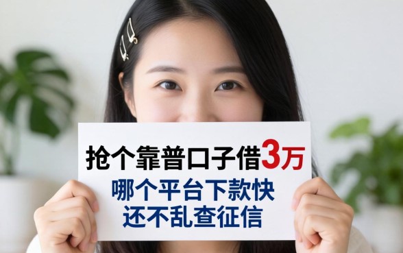 手头紧想找个靠谱口子借3万，哪个平台下款快还不乱查征信？