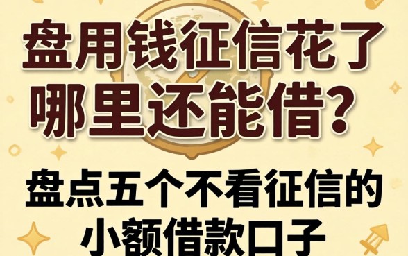 急用钱征信花了哪里还能借？盘点五个不看征信的小额借款口子