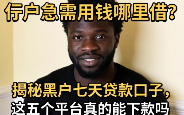 黑户急需用钱哪里借？揭秘黑户七天贷款口子，这五个平台真的能下款吗？