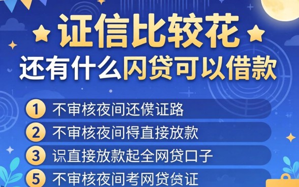 征信比较花还有什么网贷可以借款,枚举5个不审核夜间直接放款的网贷口子