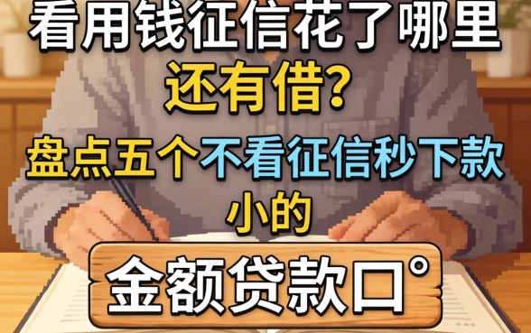 急用钱征信花了哪里还能借?盘点五个不看征信秒下款的小额贷款口子