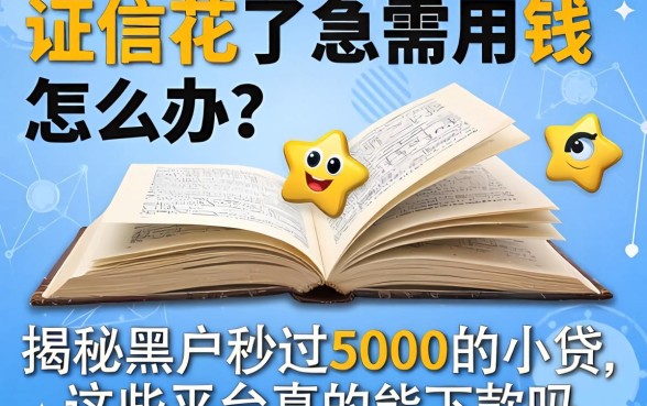 征信花了急需用钱怎么办？揭秘黑户秒过5000的小贷，这些平台真的能下款吗？