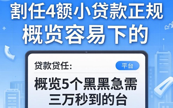 小额贷款正规容易下的，概览5个黑户急需三万秒到的的平台