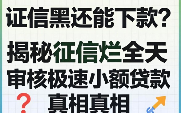 征信黑还能下款？揭秘征信烂全天审核极速小额贷款真相