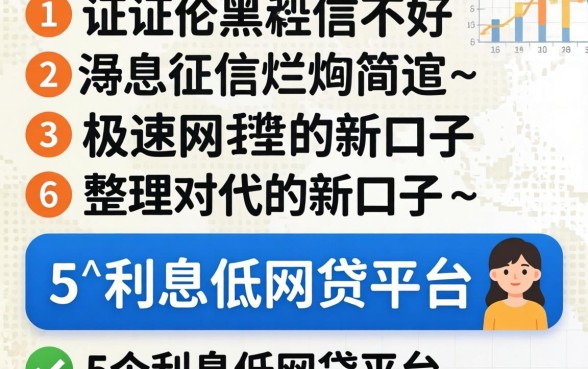 征信黑征信不好征信烂极速网贷新口子,整理5个利息低的网贷平台