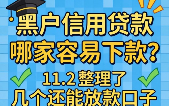 黑户信用贷款哪家容易下款？整理了几个还能放款的口子