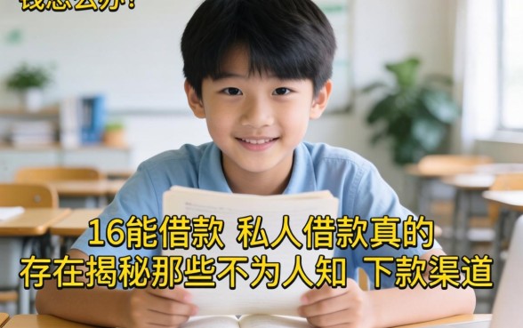 急需用钱怎么办？16岁能借款的私人借款真的存在吗？揭秘那些不为人知的下款渠道