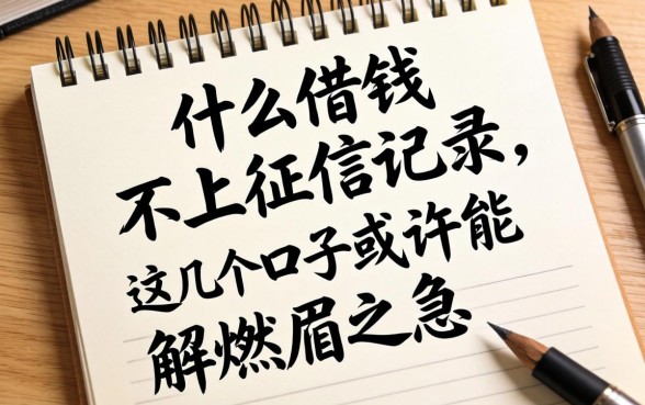 揭秘用什么借钱不上征信记录，这几个口子或许能解燃眉之急