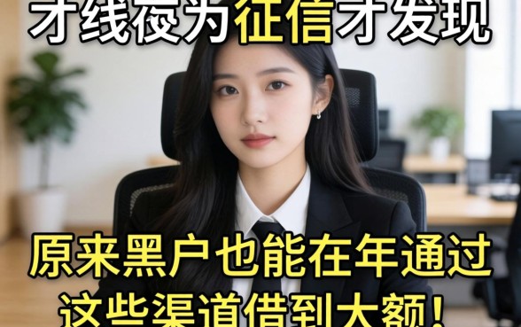 我查完征信才发现,原来黑户也能在2026年通过这些渠道借到大额