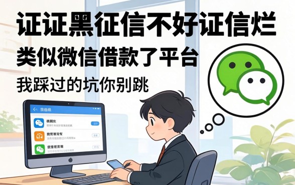 征信黑征信不好征信烂类似微信借款的平台，我踩过的坑你别跳
