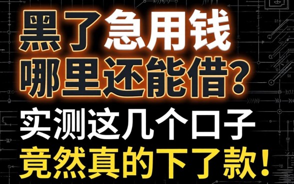 征信黑了急用钱哪里还能借？实测这几个口子竟然真的下了款！