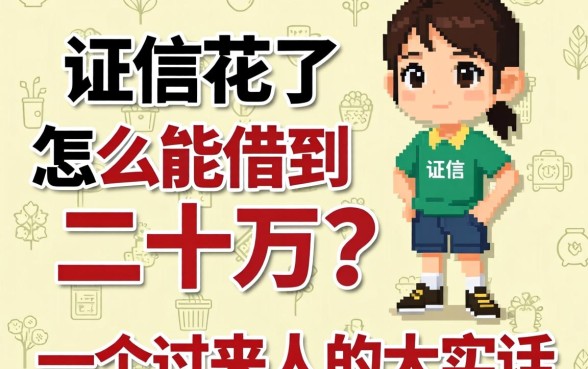 征信花了怎么能借到二十万?一个过来人的大实话