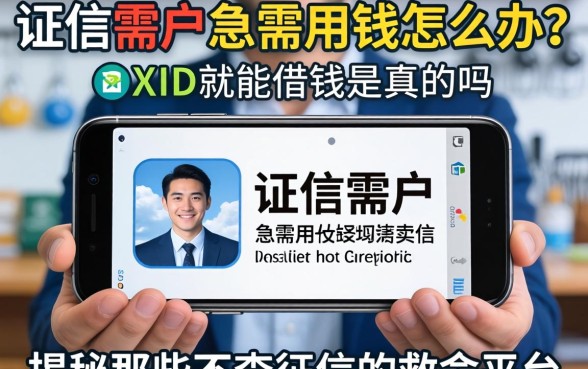 征信黑户急需用钱怎么办？手机ID就能借钱是真的吗？揭秘那些不查征信的救命平台