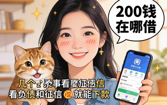 急需200块钱在哪借？分享几个不看负债和征信的平台，有手机就能下款