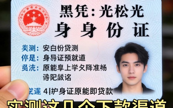 黑户光凭身份证原件就能贷款吗？实测这几个下款渠道