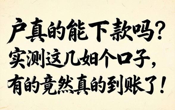 黑户真的能下款吗?实测这几个口子,有的竟然真的到账了!