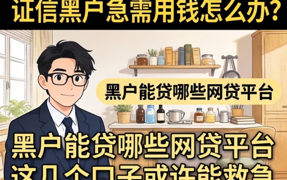 征信黑户急需用钱怎么办?黑户能贷哪些网贷平台?这几个口子或许能救急