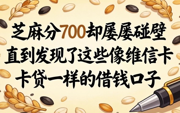 我芝麻分700却屡屡碰壁,直到发现了这些像维信卡卡贷一样的借钱口子