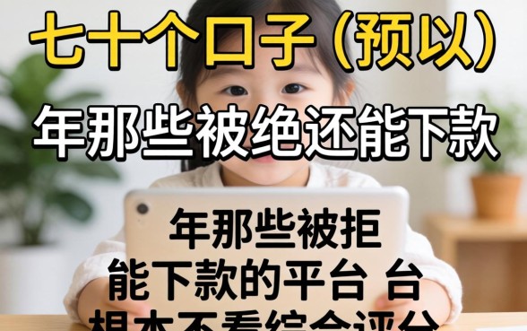 我试了十几个口子，发现2026年那些被拒还能下款的平台根本不看综合评分