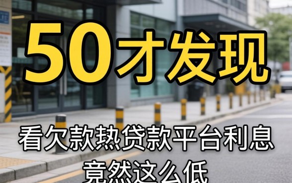 我借了5万才发现，不看欠款的贷款平台利息竟然这么低