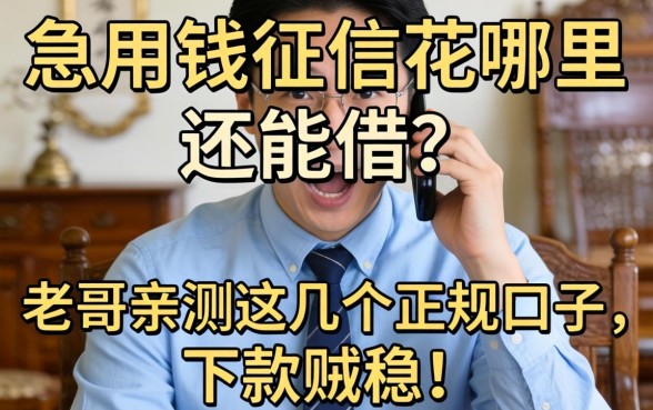 急用钱征信花哪里还能借?老哥亲测这几个正规口子,下款贼稳!