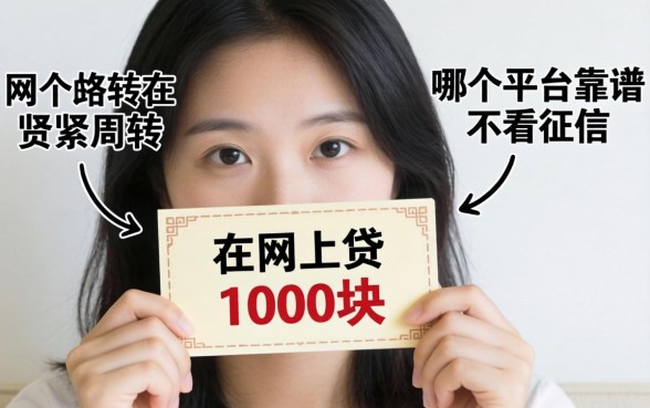 手头紧想在网上贷1000块周转，哪个平台靠谱不看征信？