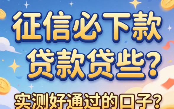 无视征信必下款的贷款有哪些?实测好通过的口子