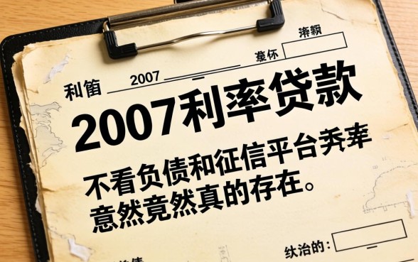 我翻出了尘封的2007利率贷款档案，发现不看负债和征信的平台竟然真的存在