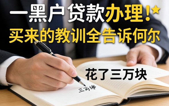 黑户贷款如何办理?我花了三万块买来的教训全告诉你