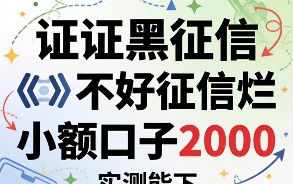 征信黑征信不好征信烂小额口子2000，这几个实测能下