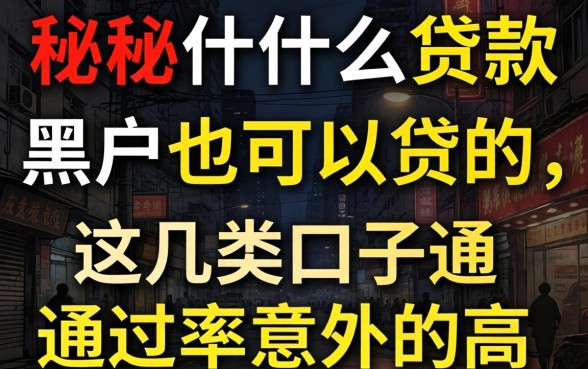 揭秘什么贷款黑户也可以贷的，这几类口子通过率意外的高