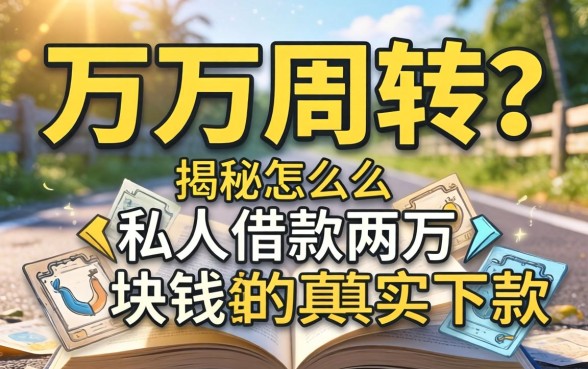 急需两万周转？揭秘怎么私人借款两万块钱的真实下款路子