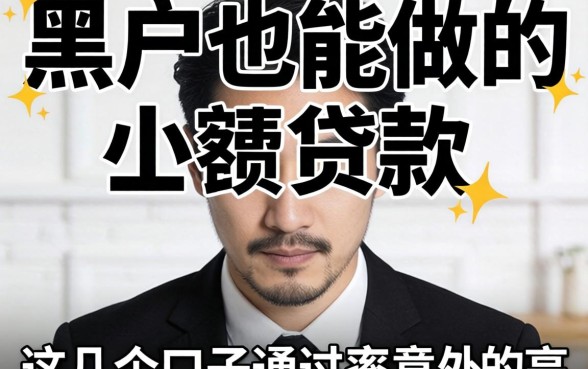 揭秘黑户也能做的小额贷款，这几个口子通过率意外的高