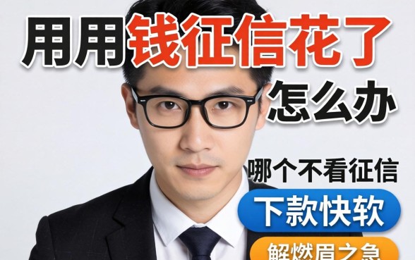 急用钱征信花了怎么办？哪个不看征信 下款快的软件能解燃眉之急？