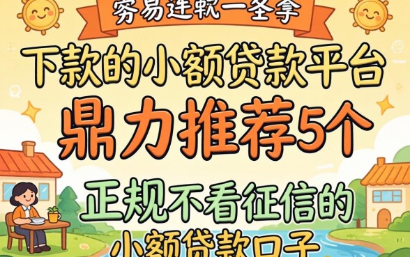 容易下款的小额贷款平台，鼎力推荐5个正规不看征信的小额贷款口子