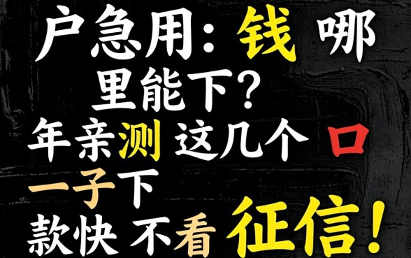 黑户急用钱哪里能下?2026年亲测这几个口子下款快不看征信!