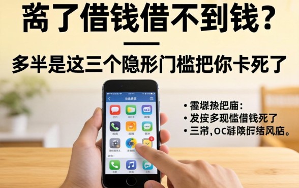 手机借钱借不到钱？多半是这三个隐形门槛把你卡死了