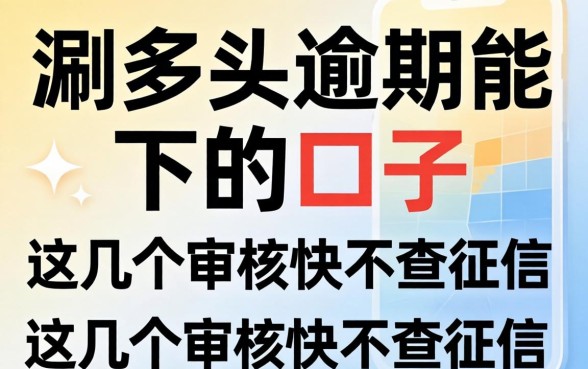 实测多头逾期能下的口子，这几个审核快不查征信